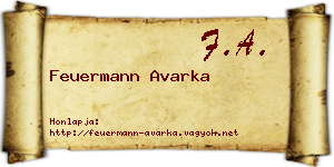 Feuermann Avarka névjegykártya